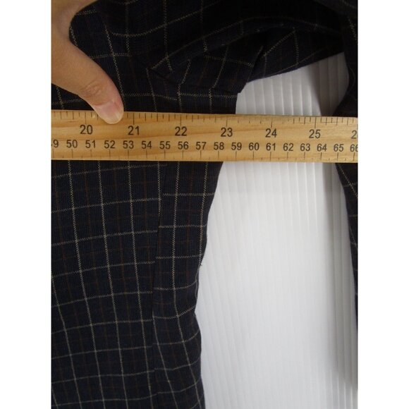 VINTAGE J Crew Sport Coat 42 Linen Blazer Jacket Plaid 90s USA Preppy * - Picture 6 of 13